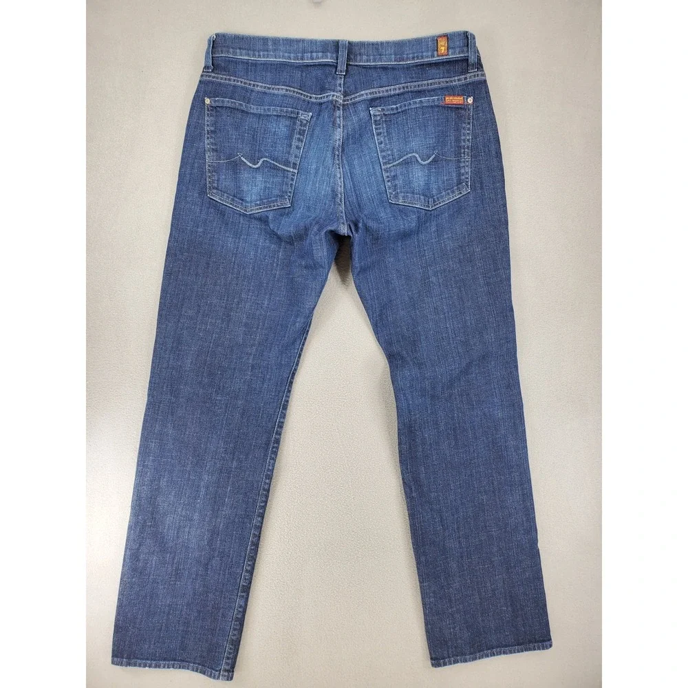7 For All Mankind Austyn Jeans Men 36x32 Blue Relaxed Straight Dark Wash Stretch